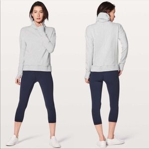 Lululemon Stress Less Pullover "Today is a Cheat Day" Koala Pouch Pocket Cowl